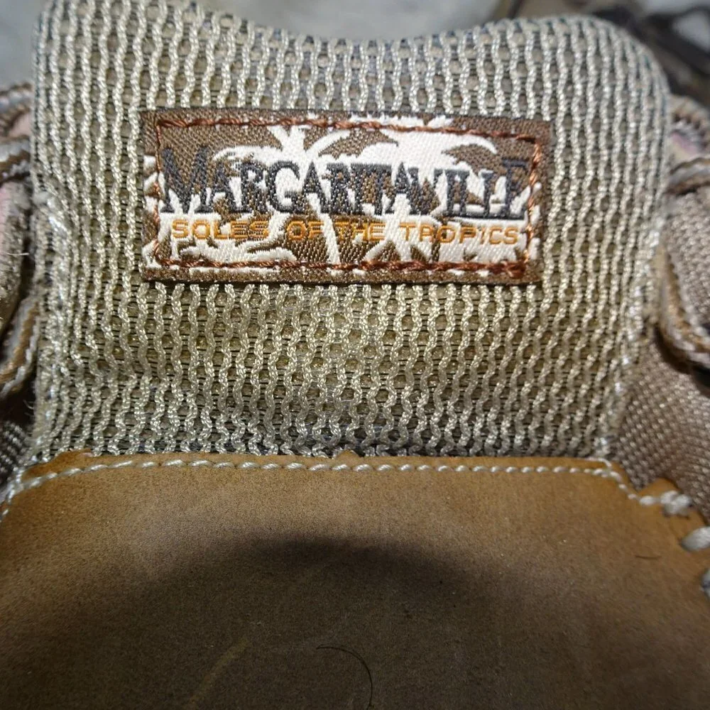 Margaritaville Tan Leather Boat Shoes Size 10
